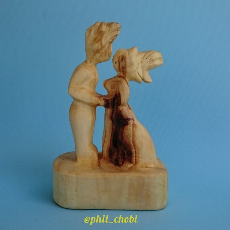 مجسمه چوبی دستساز مدل عشق