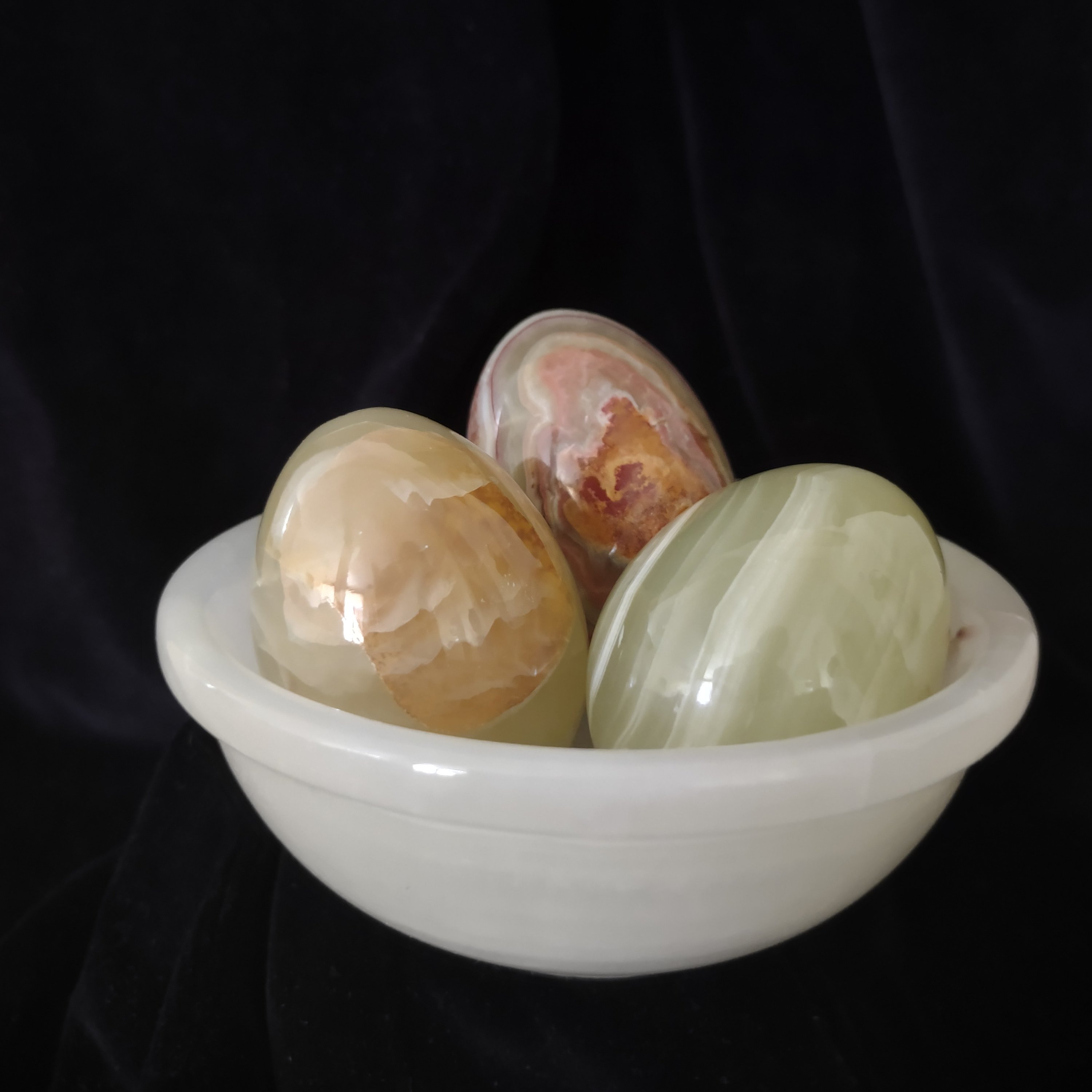 پیاله گرد سنگ مرمر سبز 10 سانتی