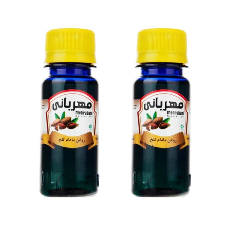 روغن بادام تلخ مهربانی حجم 60 میلی لیتر بسته 2 عددی