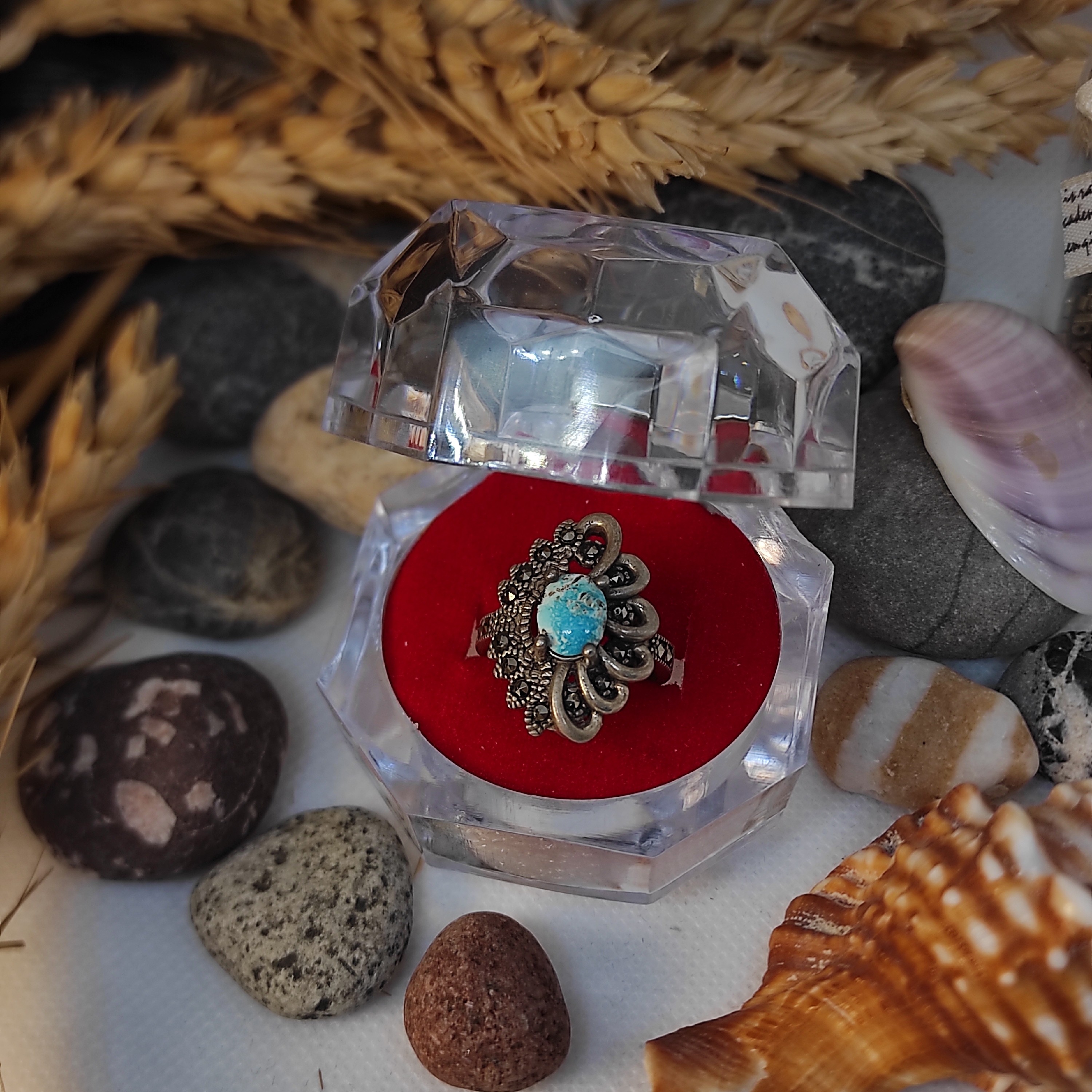 انگشتر نقره نگین اصل نیشابوری 