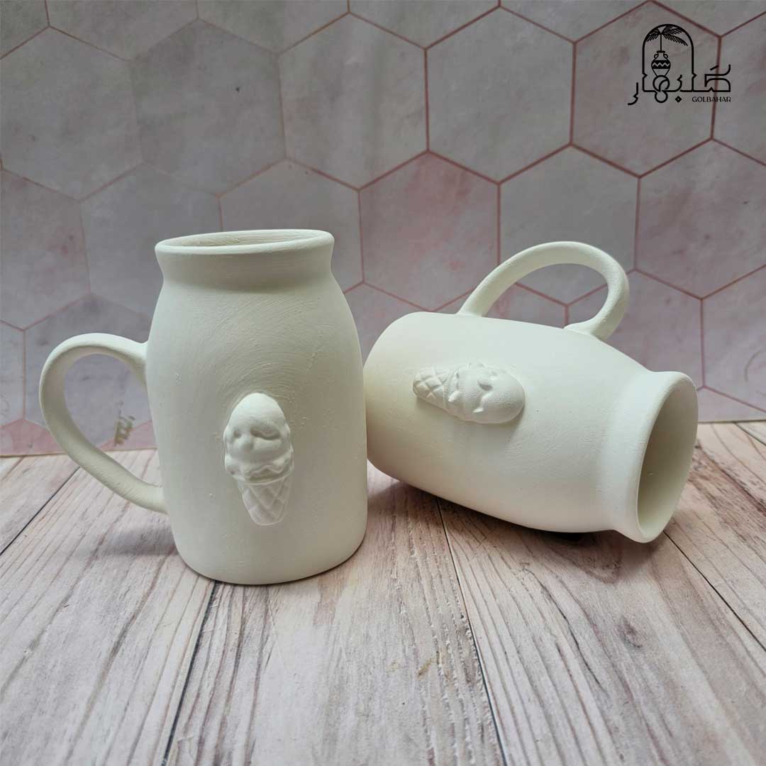 ماگ شیر طرح برجسته سرامیک خام