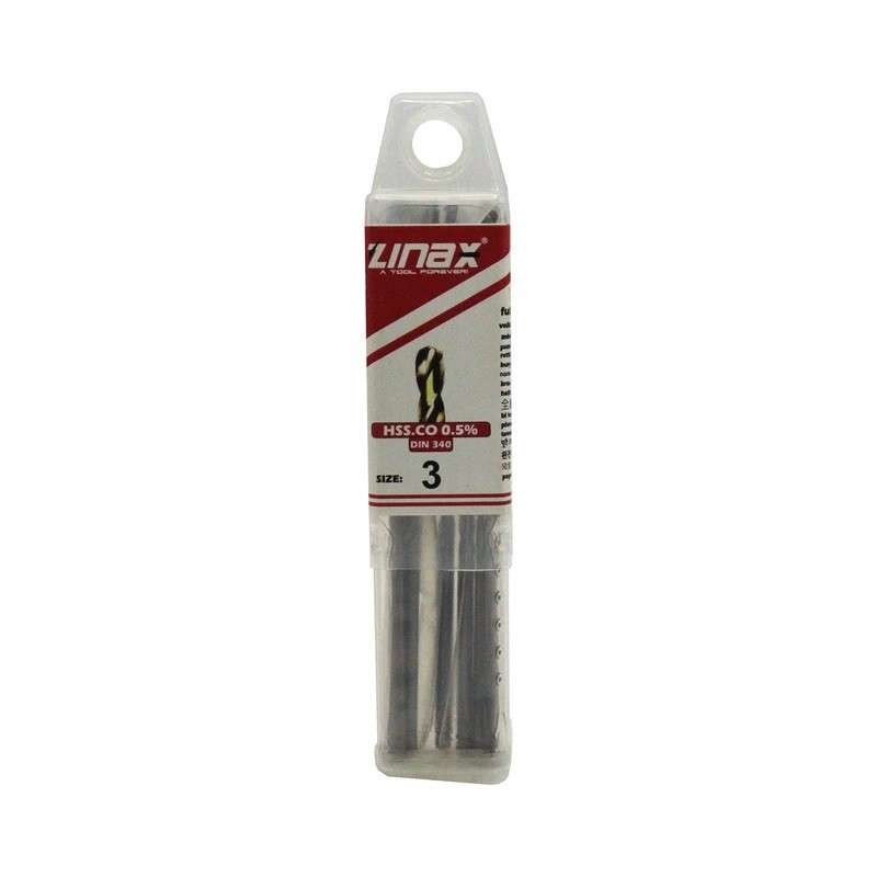 مته کبالت زیناکس مدل نیمه بلند کد YP-HSS-3MM-10CM سایز 3 میلی متر مجموعه 10 عددی