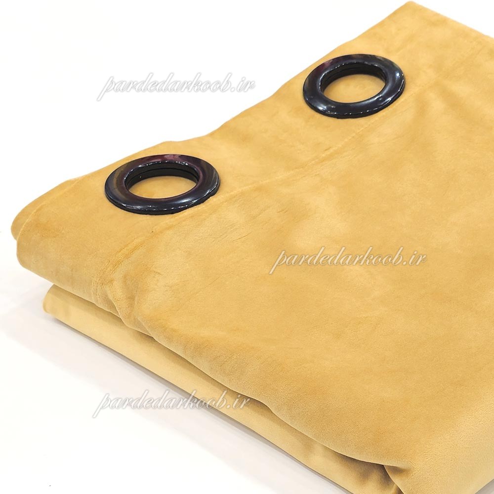 پرده پانچ آماده مخمل طلایی ارتفاع 280 سانت