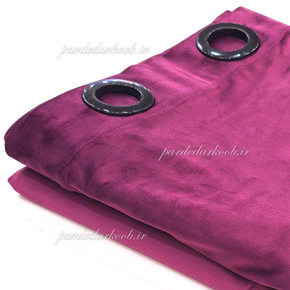 پرده پانچ آماده مخمل بنفش ارتفاع 280 سانت