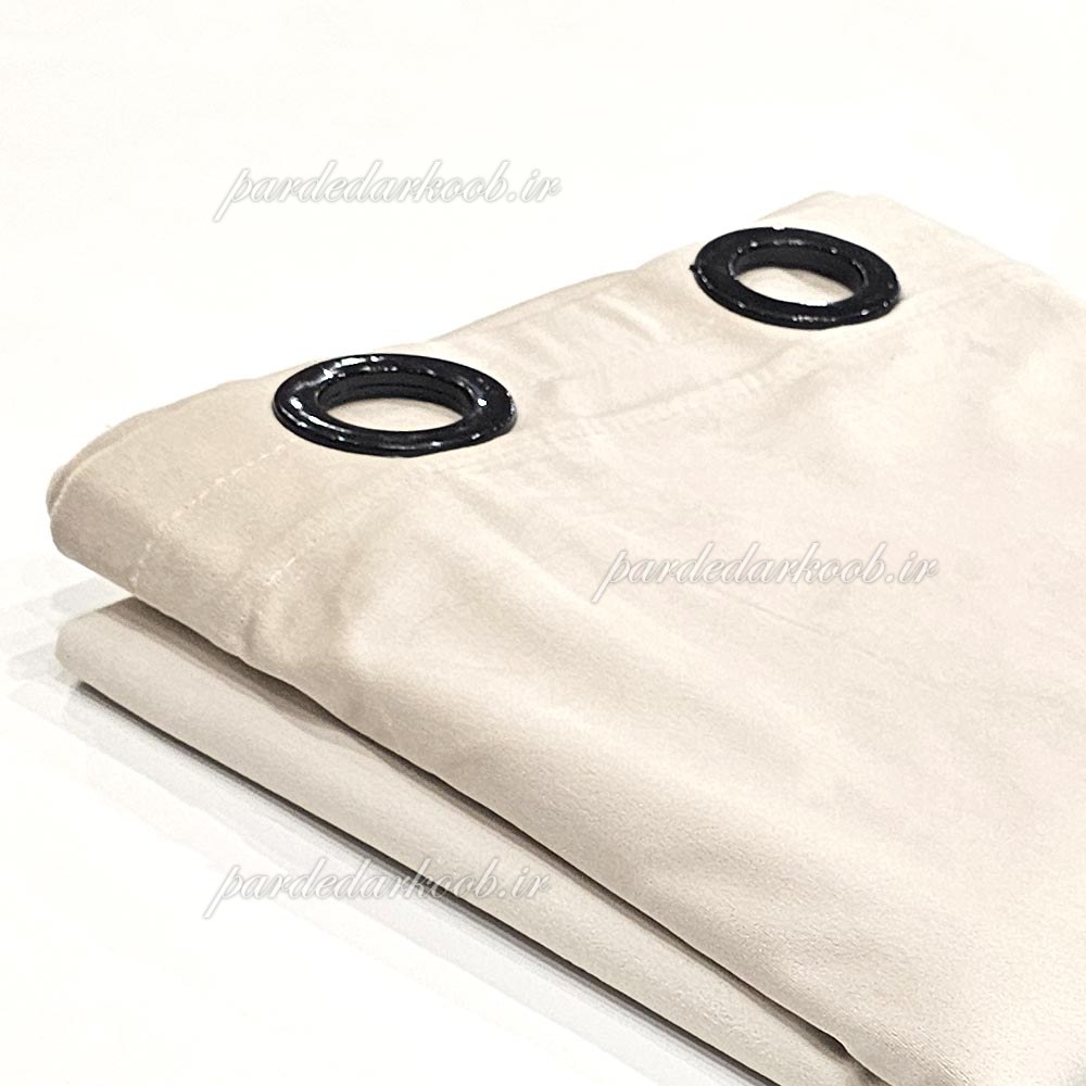 پرده پانچ آماده مخمل کرم ارتفاع 280 سانت