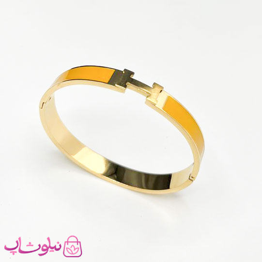 دستبند زنانه ظریف هرمس رنگ خردلی کد 2591