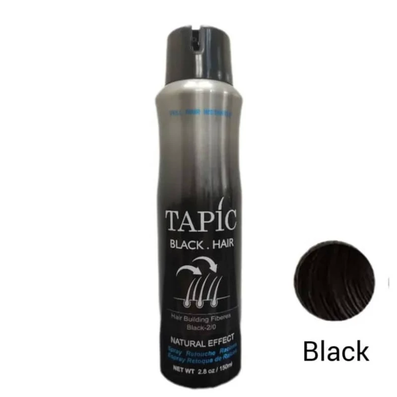 اسپری پرپشت کننده مو 150 میلی برند TAPIC رنگ مشکی