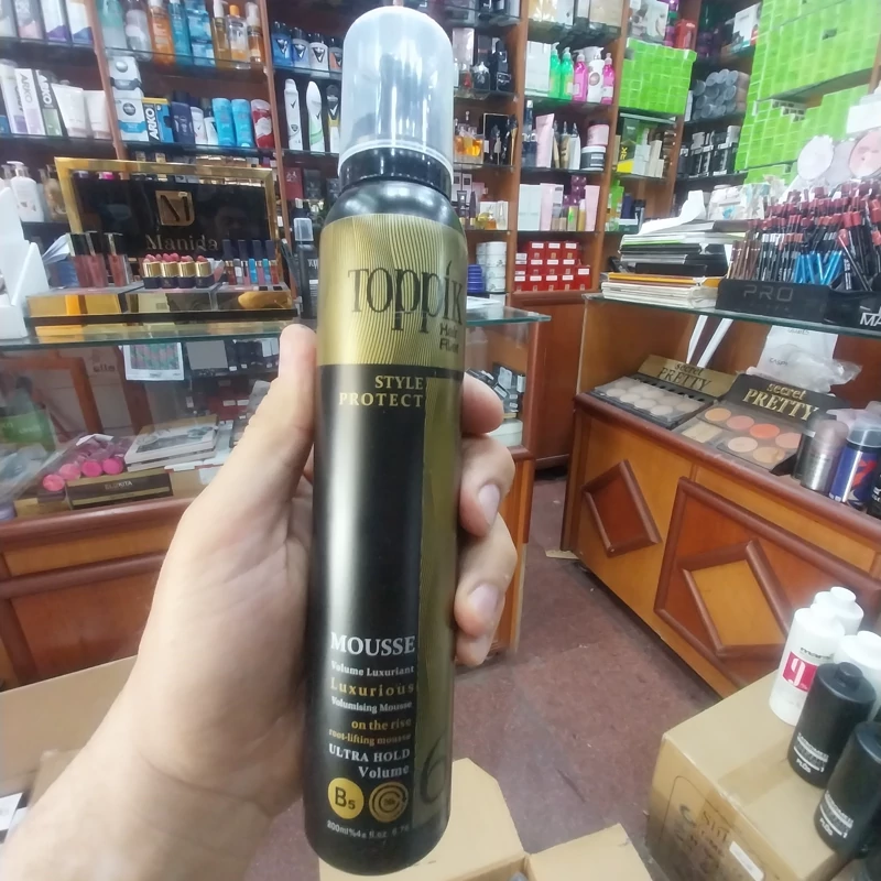 موس مو و حالت دهنده مو های فر  تاپیک شماره 5قوی کیفیت بی همتا 200 میل  با بسته بندی جدید و قوطی قرمز  