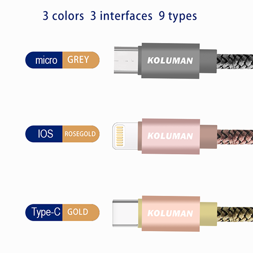 کابل تبدیل USB به لایتنینگ کلومن مدل DK - 19 طول 2 متر خاکستری