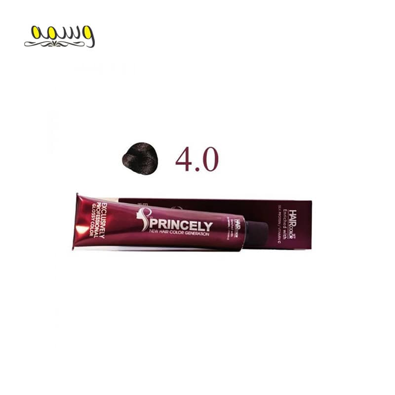 رنگ مو پرنسلی سری طبیعی شماره 4.0 قهوه ای حجم 120 میل – princely
