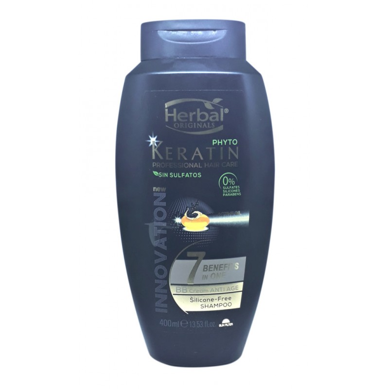 شامپو بدون سولفات هربال سری Phyto Keratin مدل 7 Benefits حجم 400 میل