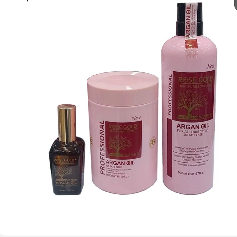 شامپو و ماسک مو و روغن آرگان رزگلد