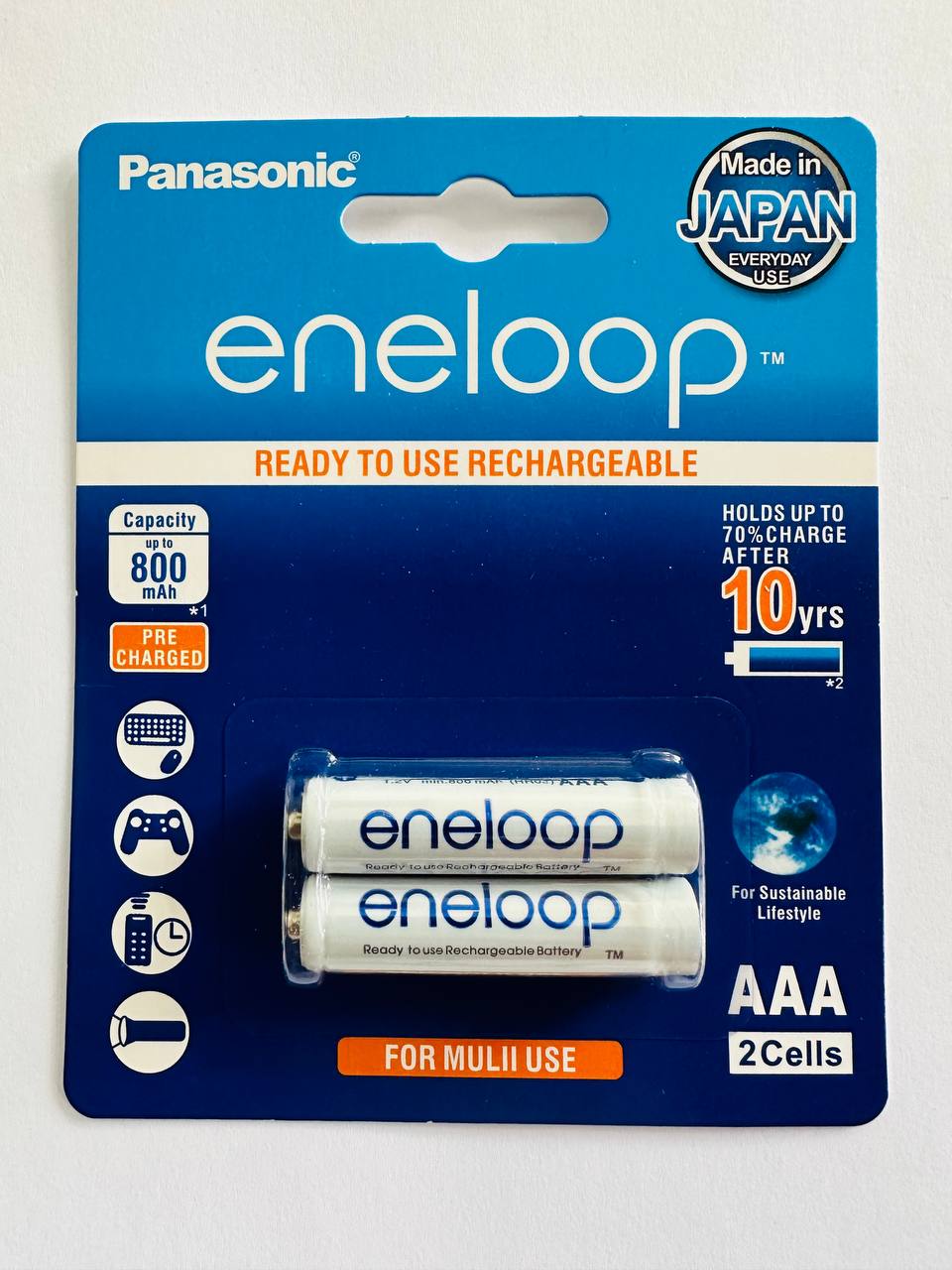 باتری نیم قلمی قابل شارژ پاناسونیک مدل انلوپ 800mAh