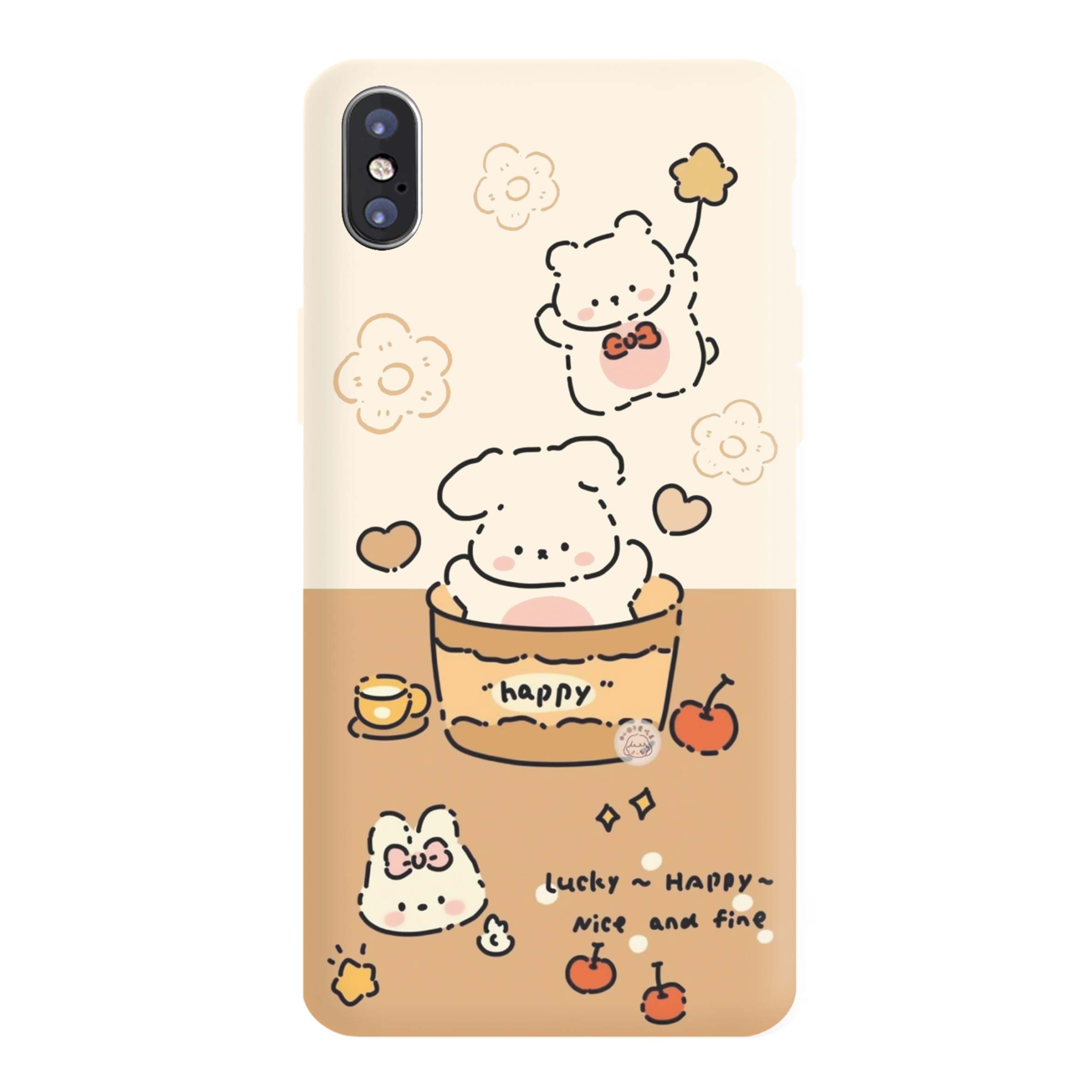 قاب گوشی اپل IPHONE X طرح خرس دخترانه