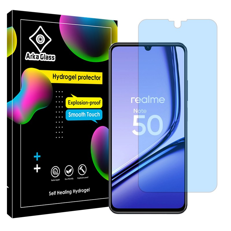 گلس ریلمی نوت 50 مخصوص چشم های حساس و عینکی ها (گلس بلوکات آنتی بلو Realme Note 50) برند آرکاگلس