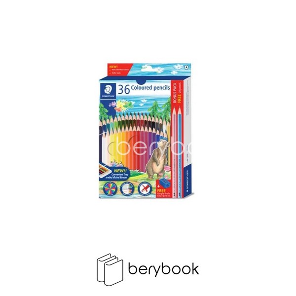 staedtler / استدلر / مداد رنگی / 36 رنگ / جعبه مقوایی / 2 مداد متالیک + 1 تراش / آلمان