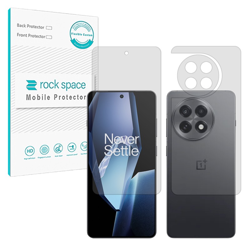 گلس وان پلاس 13 آر مدل مات و ضد انعکاس نور به همراه محافظ پشت گوشی (گلس مات OnePlus 13R) برند راک اسپیس