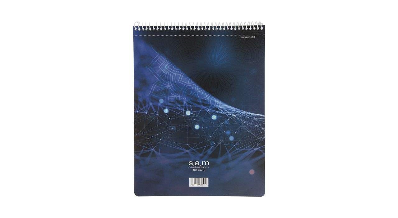 دفتررحلی 100 برگ sam مدل سیمی خط دارعمودی