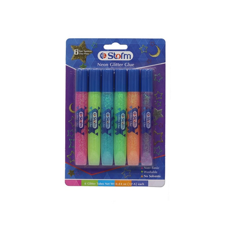 چسب اکلیلی 6 رنگ فسفری استورم کد HL-609