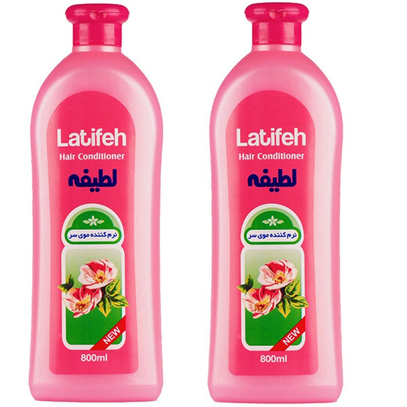 نرم‌کننده مو لطیفه مدل Flower حجم 800 میلی‌لیتر مجموعه 2عددی