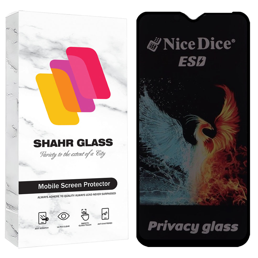 محافظ صفحه نمایش شهر گلس مدل فول پرایوسی نایس دایس Full Privacy Nice Dice ESD مناسب برای گوشی موبایل سامسونگ Galaxy A10