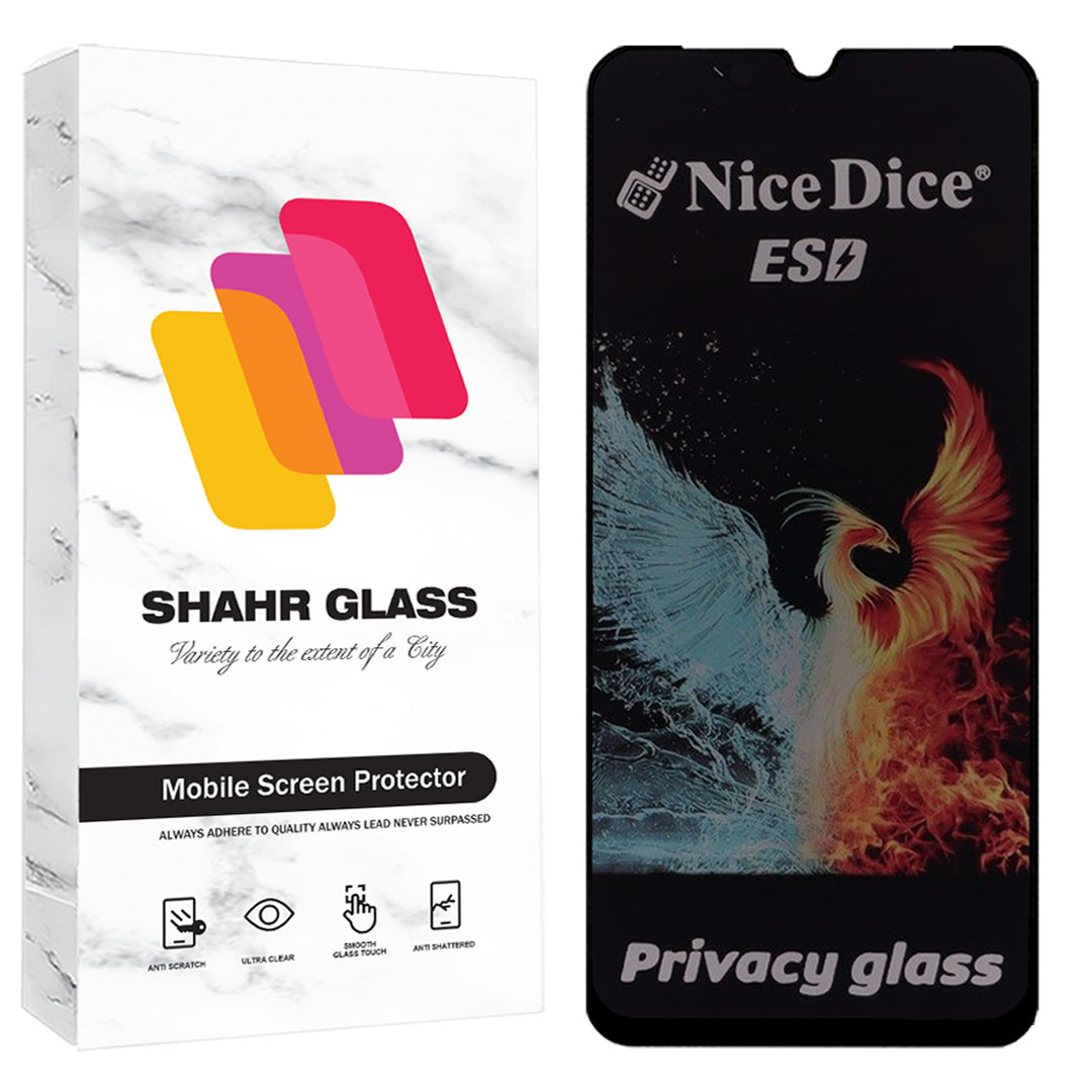 محافظ صفحه نمایش شهر گلس مدل فول پرایوسی نایس دایس Full Privacy Nice Dice ESD مناسب برای گوشی موبایل سامسونگ Galaxy A22