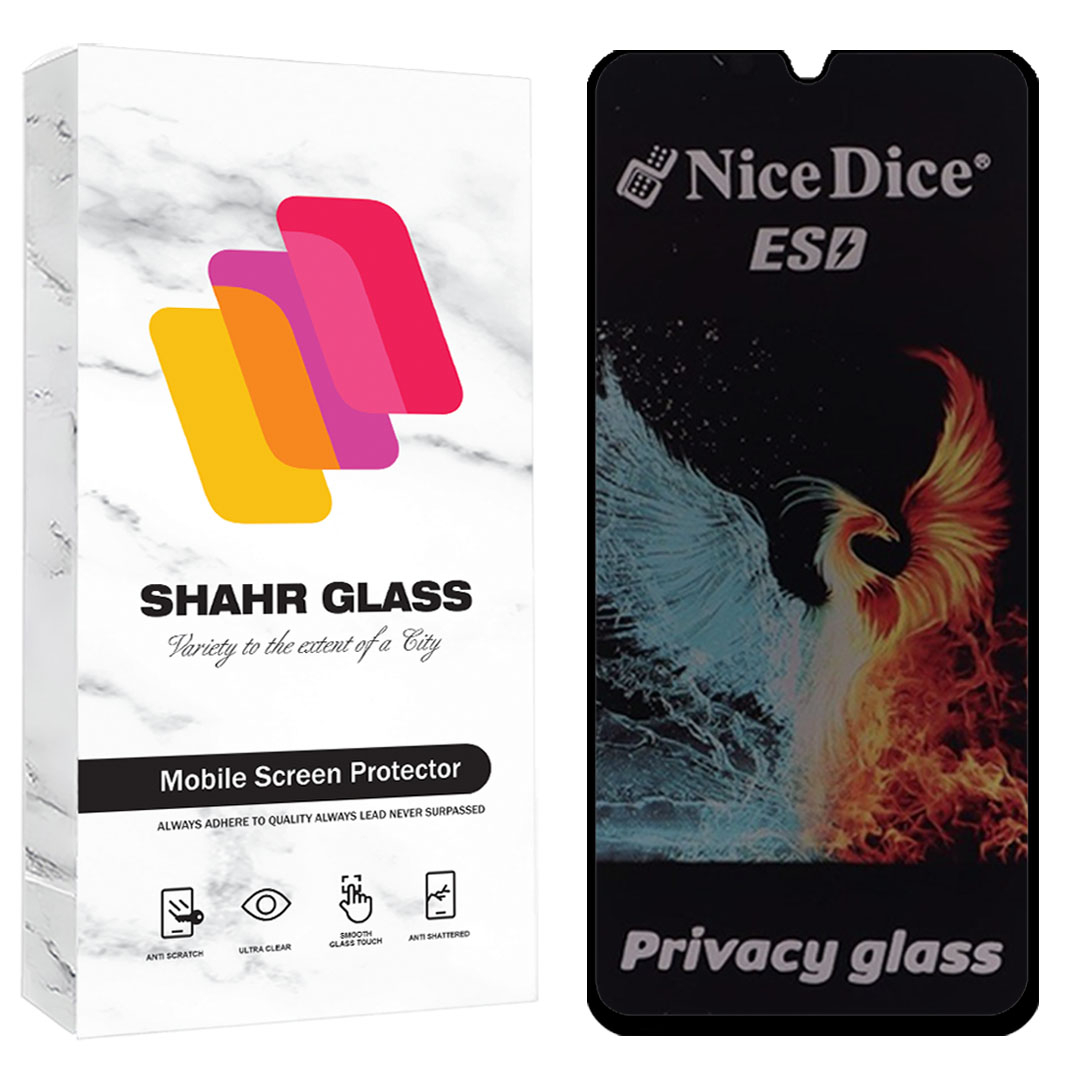 محافظ صفحه نمایش شهر گلس مدل فول پرایوسی نایس دایس Full Privacy Nice Dice ESD مناسب برای گوشی موبایل سامسونگ Galaxy A20