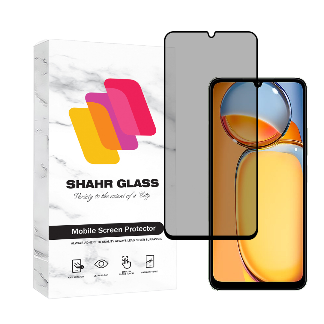 محافظ صفحه نمایش شهر گلس مدل فول حریم شخصی Full Privaci مناسب برای گوشی موبایل شیائومی Redmi 13C 4G / Redmi 13C 5G / Red