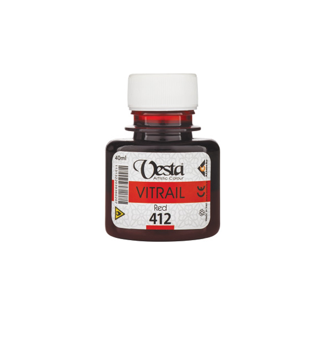 رنگ ویترای متالیک وستا کد 412 Red حجم 40 میلی لیتر