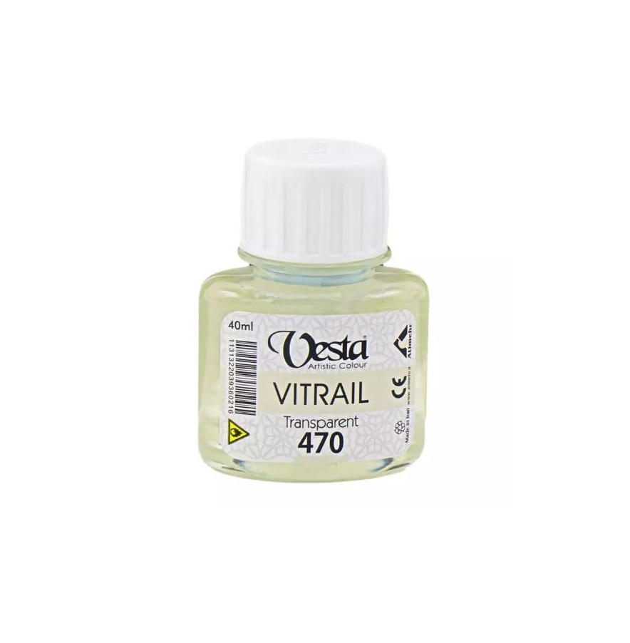 رنگ ویترای متالیک وستا  شفاف کد 470 Transparent حجم 40 میلی لیتر
