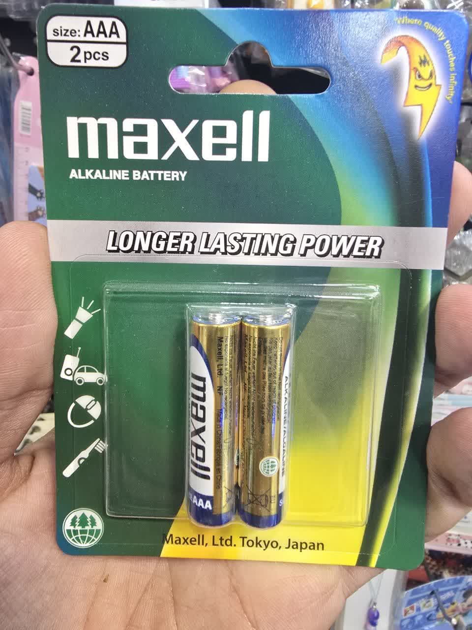 باتری نیم قلم مکسل مدل ALKALINE BATTERY بسته دو عددی کارتی