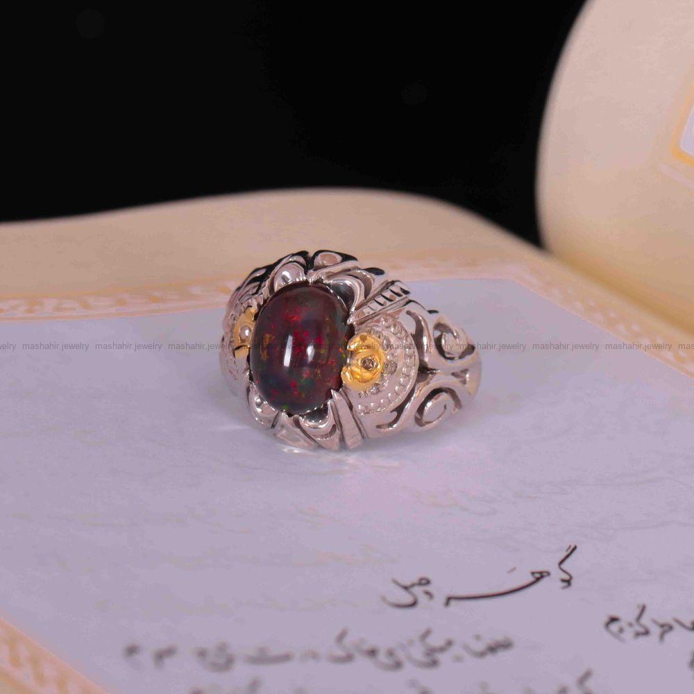 انگشتر اوپال مردانه کد 1383