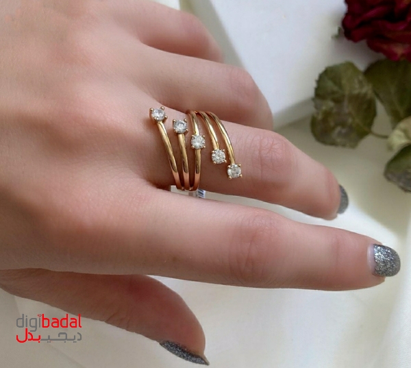 انگشتر ژوپینگ چند رج نگینی