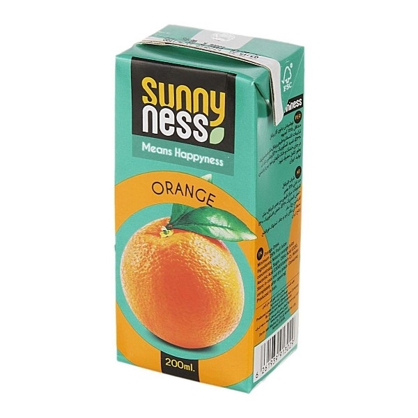 ابمیوه پرتقال 200 سی سی پاکتی سانی نس(پک 432 عددی)( قیمت تک :12,480)( قیمت مصرف : 190,000)