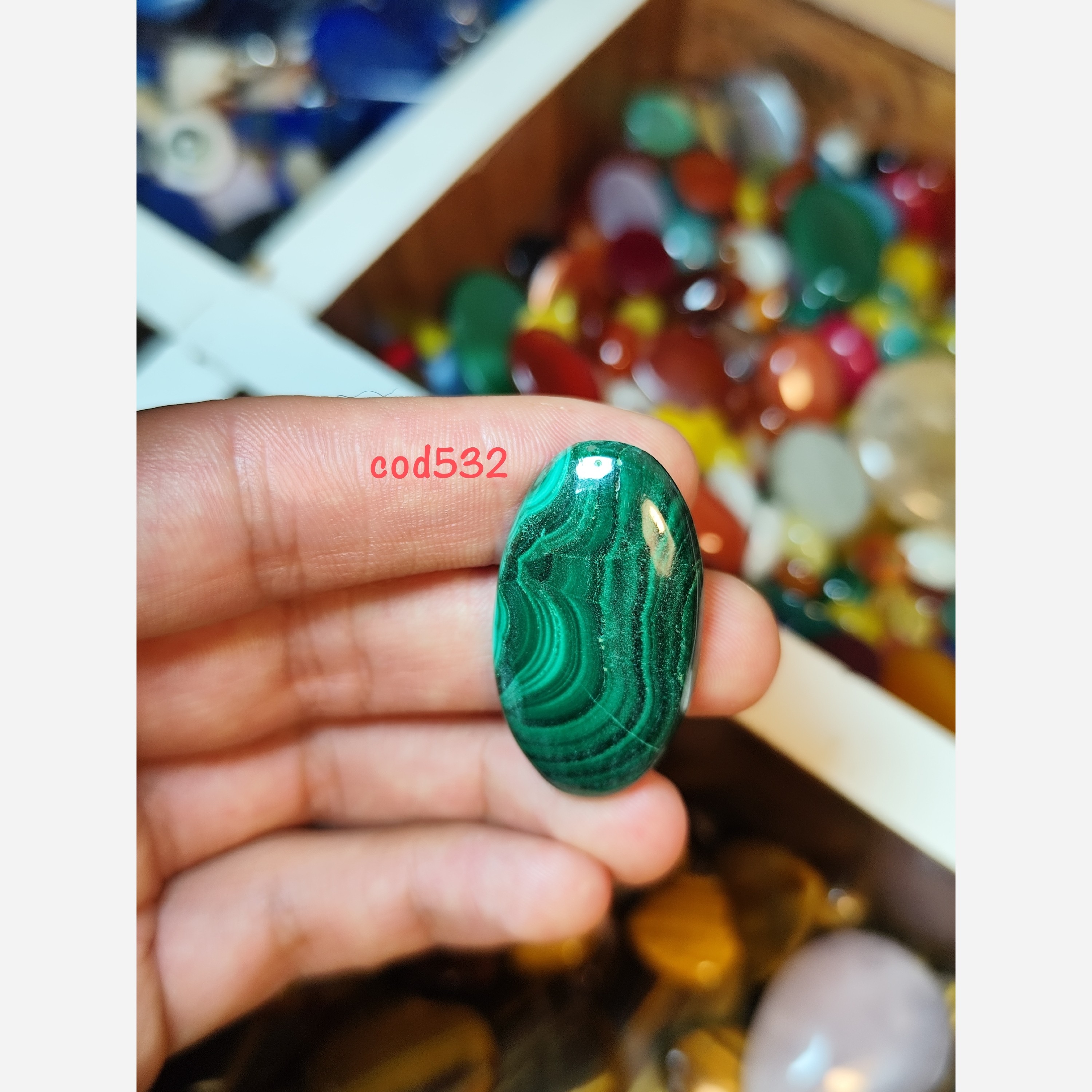 سنگ مالاکیت کلکسیونی کد13