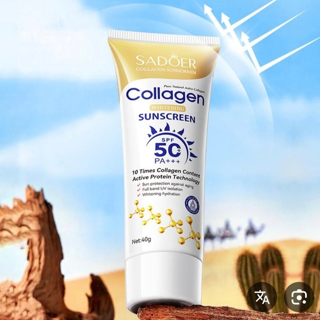 ضد آفتاب کلاژن سادور بدون رنگ spf50  انقضا 2028 میلادی (آرایشی هوتران)