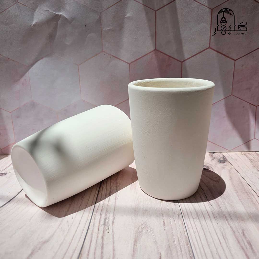 ماگ یا گلدون بلند بدون دسته سرامیک خام
