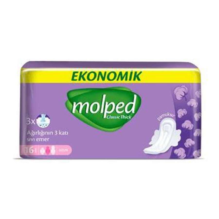 نوار بهداشتی مولپد مدل CLASSIC THICK سایز بلند 16 عددی