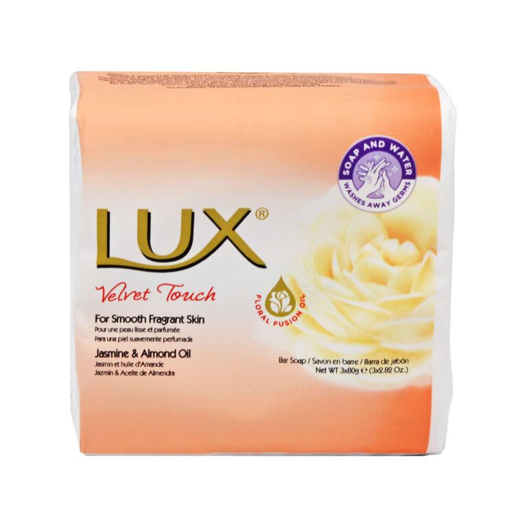 صابون لوکس Lux مدل Velvet Touch با رایحه گل یاس و روغن بادام 3 عددی