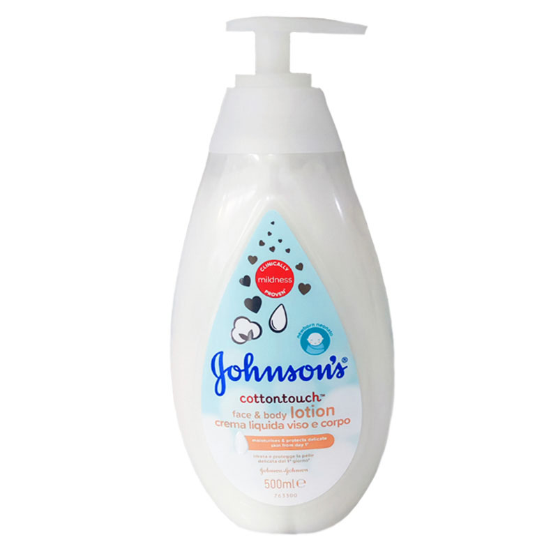 لوسیون صورت و بدن جانسون مدل Johnson’s CottonTouch مخصوص کودکان حجم 500 میل اروپایی