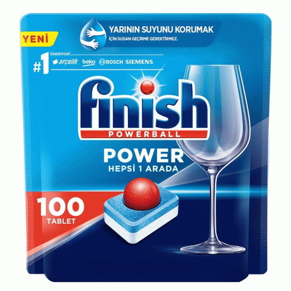 قرص ماشین ظرفشویی Finish Powerball مدل All in one تعداد 100 عددی