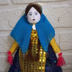 عروسک سنتی ایرانی لیلی چوبی پارچه ای دست ساز با دستان متحرک (رقصان)