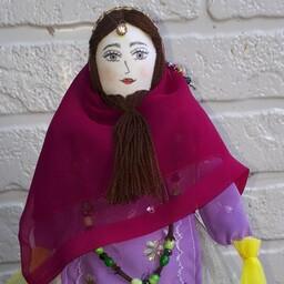 عروسک سنتی پارچه ای لیلی بختیاری چوبی ،پارچه ای دست ساز با دستان متحرک (رقصان)