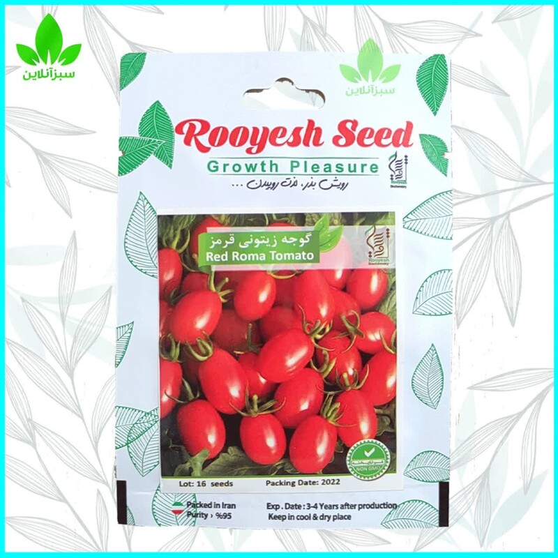بذر گوجه زیتونی قرمز یک بسته 16 عددی رویش بذر (بذر گیاه تخم گیاه)