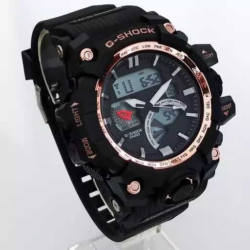 جی شاک مشکی رزگلد جیشاک G-SHOCK ارسال رایگان ساعت اسپرت دوموتوره دوزمانه ضدآب SPORT 