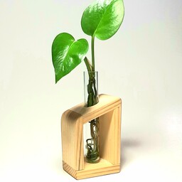 گلدان چوبی رومیزی  (مدل رایان )