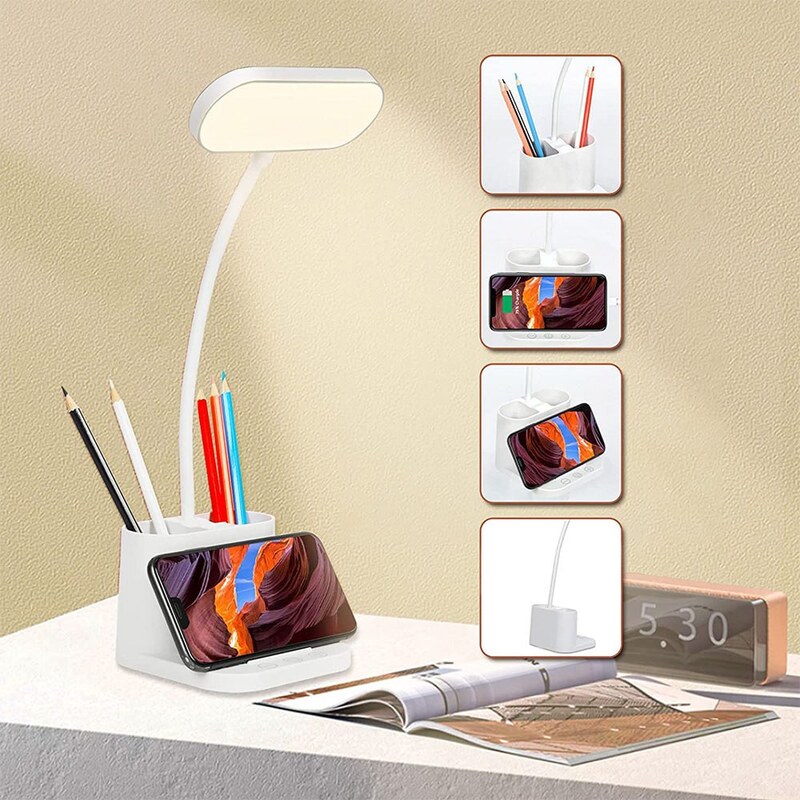 چراغ رومیزی LED قابل شارژ با نگهدارنده قلم