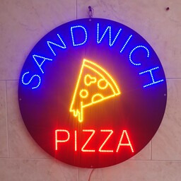 تابلو ال ای دی طرح پیتزا ساندویچ فست فود 60 در 60