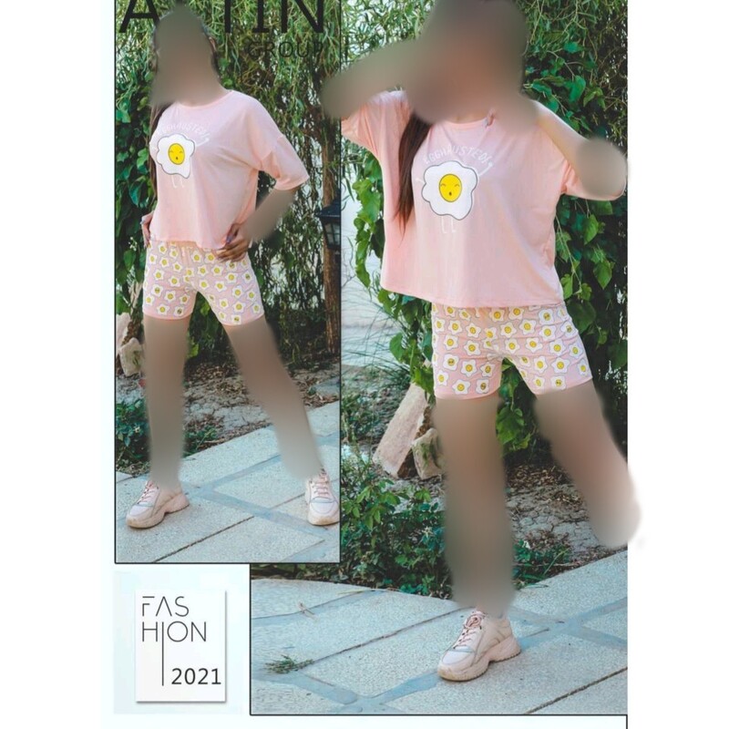 تیشرت شرتک زنانه.دخترانه رونافی مدل تخم مرغی