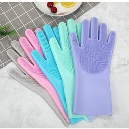 دستکش اسکاج دار سیلیکونی کیفیت عالی رنگبندی متنوع قیمت یک جفت میباشد